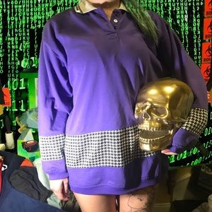 Vintage Vapor Wave Longsleeve Purple Polo
